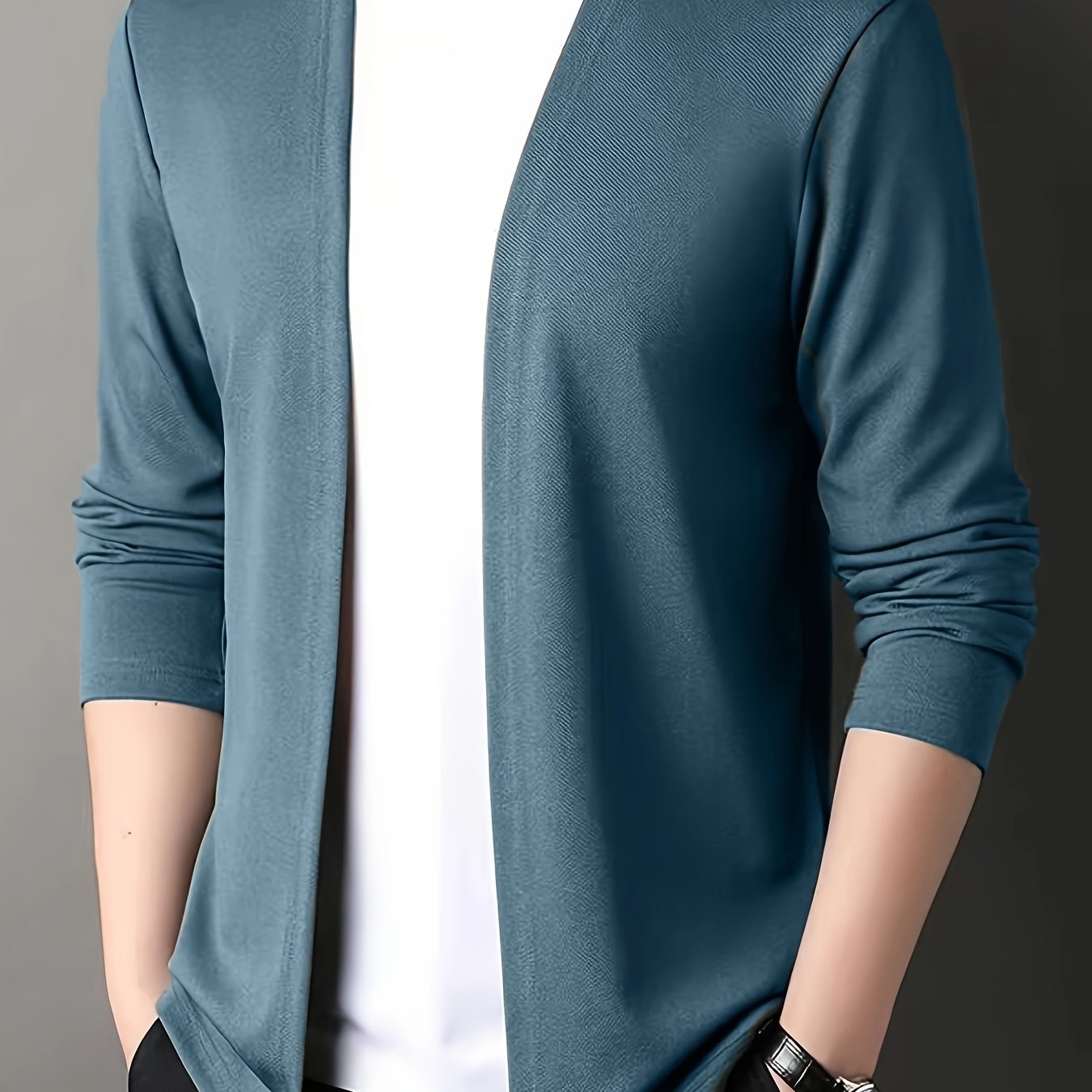 Men's Knitted Cardigan - Sleek Slim-Fit, Long Sleeve, Breathable Fabric | Perfect for Outdoor Leisure & Everyday Comfort