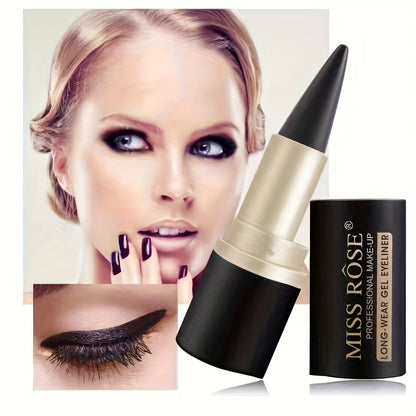 Single-Head Matte Waterproof Smudge-Proof Black Eyeliner Balm - Long-Lasting Eye Makeup Essential for Precise Definition - Easy to Apply and Remove