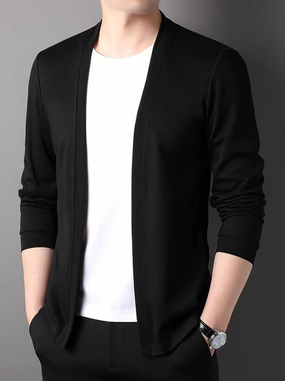 Men's Knitted Cardigan - Sleek Slim-Fit, Long Sleeve, Breathable Fabric | Perfect for Outdoor Leisure & Everyday Comfort