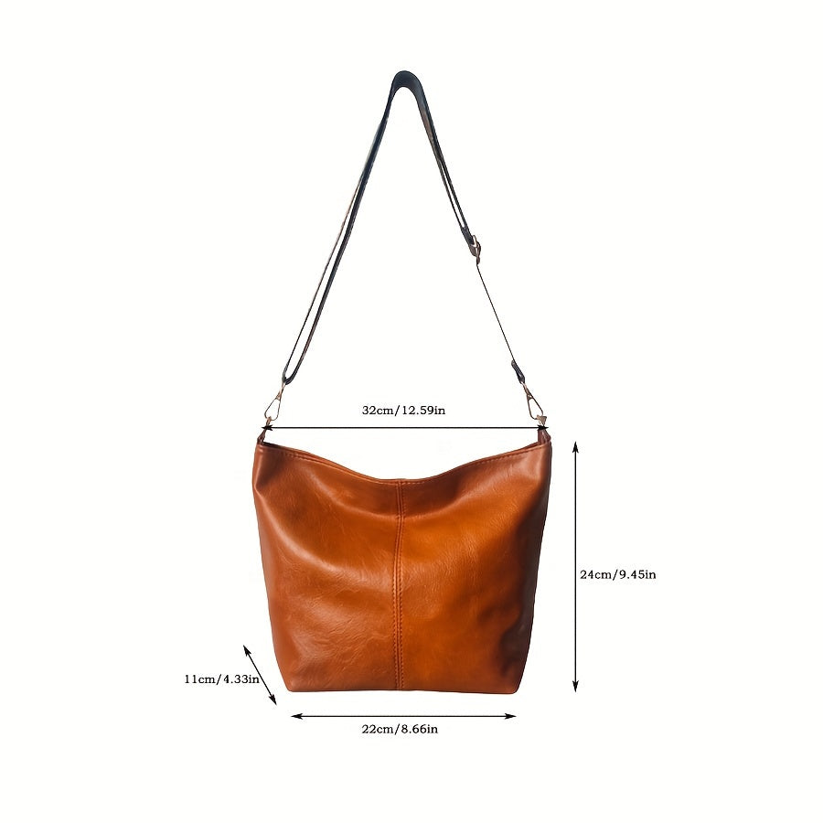 eybag - Wide Geometric Strap Bag,  Large Capacity Crossbody Bag For Girls, Retro Fashion Shoulder Bag