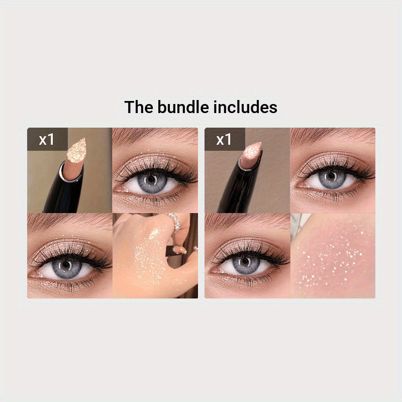 Waterproof Pearly Glitter Eyeshadow Stick, Sparkling Brightening Eyeshadow And Eyeliner, Easy Forming Makeup, Suitable For Beginners Long Lasting Gardient Eye Shadow Pencil For Music Festival