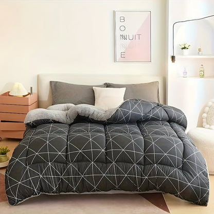 1pc Thickened Comforter Four Seasons Quilted Super Soft And Comfortable Warm, Machine Washable Dormitory Bedroom Warm Spring Autumn And Winter Printed Comforter