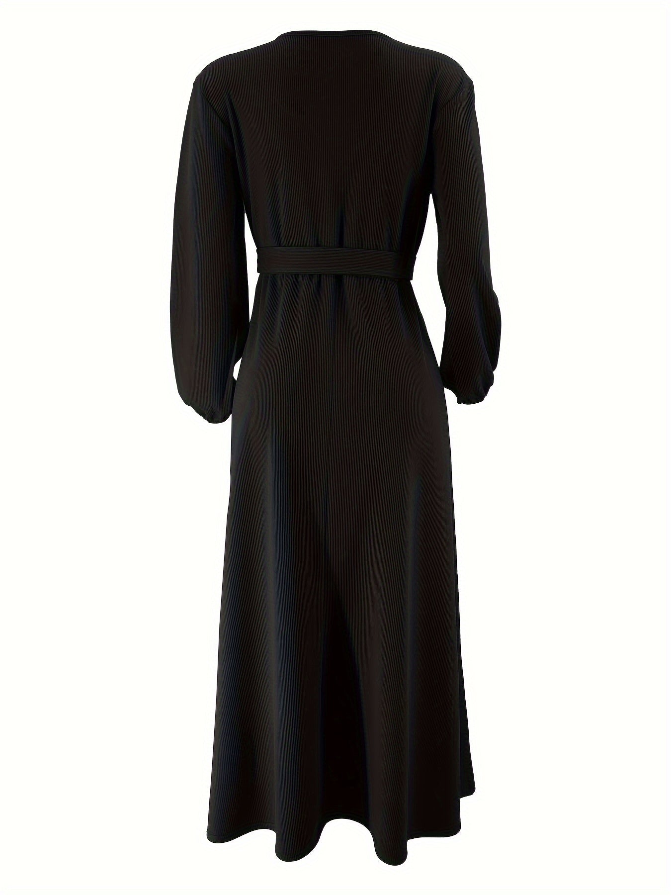 Chic Ruffle Solid Color Abaya Dress - Timeless Crew Neck, Full-Sleeve Maxi Style - Premium Modest Womens Fashion