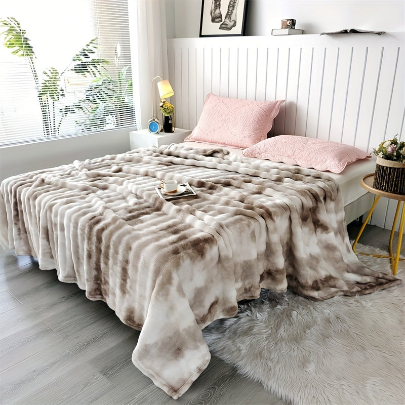 Ultra-Soft Tie-Dye Faux Fur Throw Blanket - Versatile, Machine Washable for Couch, Sofa, Bedroom & Living Room