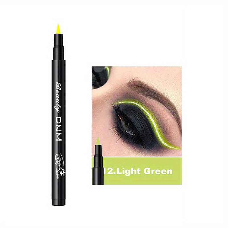 12 Colors Soft Matte Liquid Eyeliner Balm Pen - Long-Lasting, Smudge-Proof, Waterproof, Natural Look - Perfect for Music Festival and Everyday Use