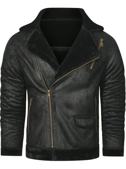 Winter Essential Men's Hooded Jacket - Warm, Durable Fleece with Stylish Lapel & Zipper; Perfect Daily Casual Wear