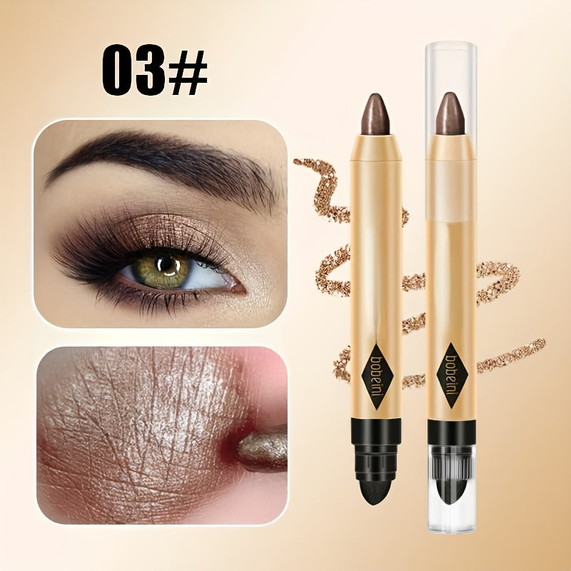 Double-Ended Highlighter Eyeshadow Pen, Glitter & Pearl Waterproof Eye Shadow Stick, Long-lasting Smudge-Proof Makeup, Perfect For Black Friday, Christmas, And Birthday Gifts For Music Festival