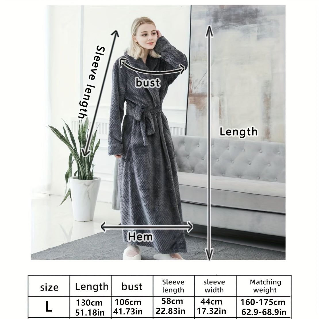 1pc Plush Women's Flannel Bathrobe - Soft, Thick, and Long Sleeve Loungewear for Autumn and Winter - Cozy Bathroom Supplies for Home Relaxation