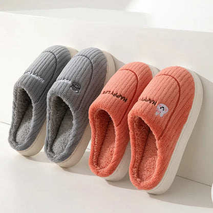 GAI fashion Cotton slippers Bow women Warm winter plush slippers indoor home fashion slippers Eur36-41