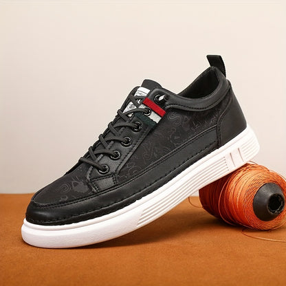 Sleek All-Season Men's Skate Shoes: Street-Style, Non-Slip, Comfort Fit | Solid Color & Elastic Band