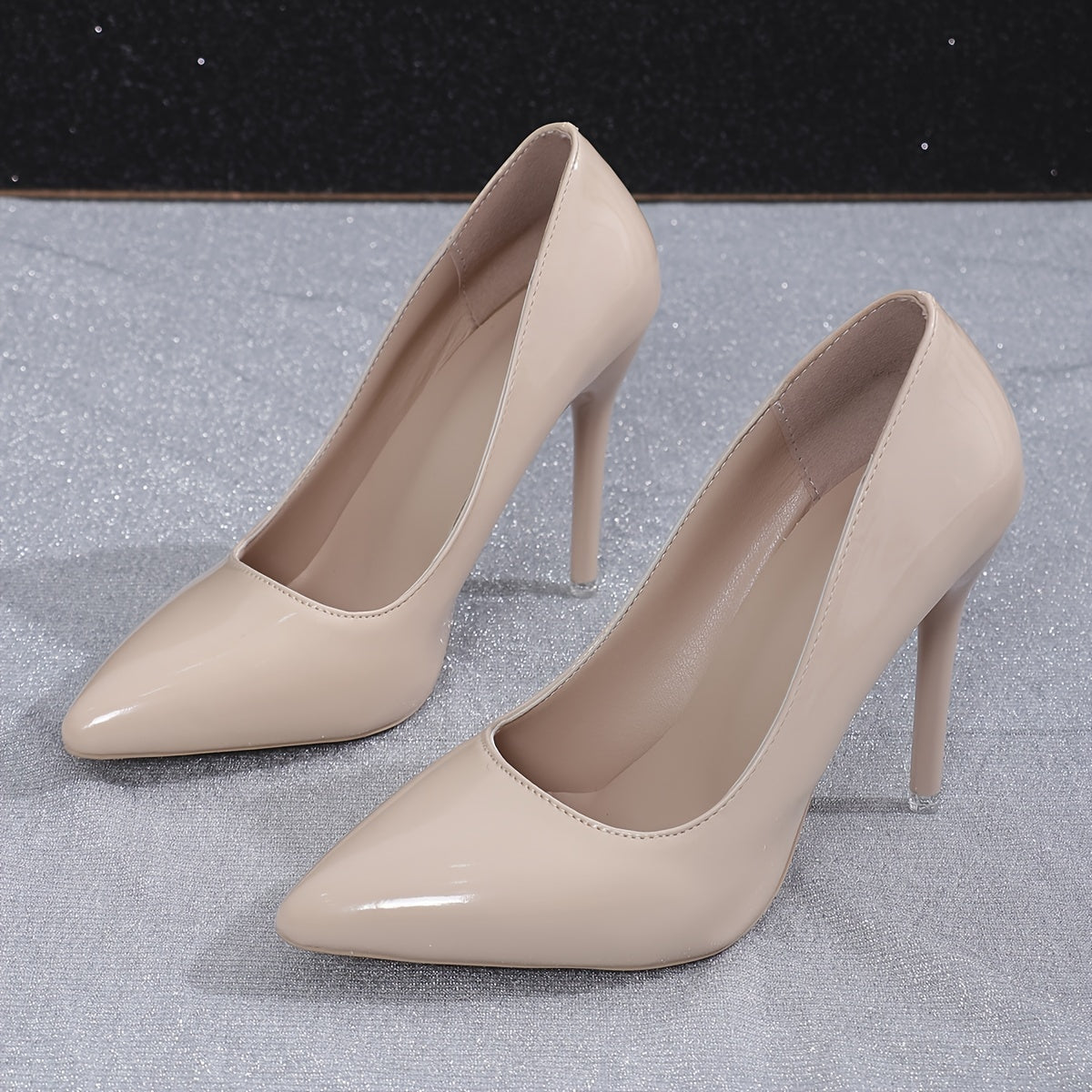 Stylish Solid Color Pointed-Toe Pumps - Elegant Slip-On Design, Shallow Mouth, High Heels for Work, Office, Party, Dressy Occasions - Comfortable, Versatile, and Chic Women's Shoes