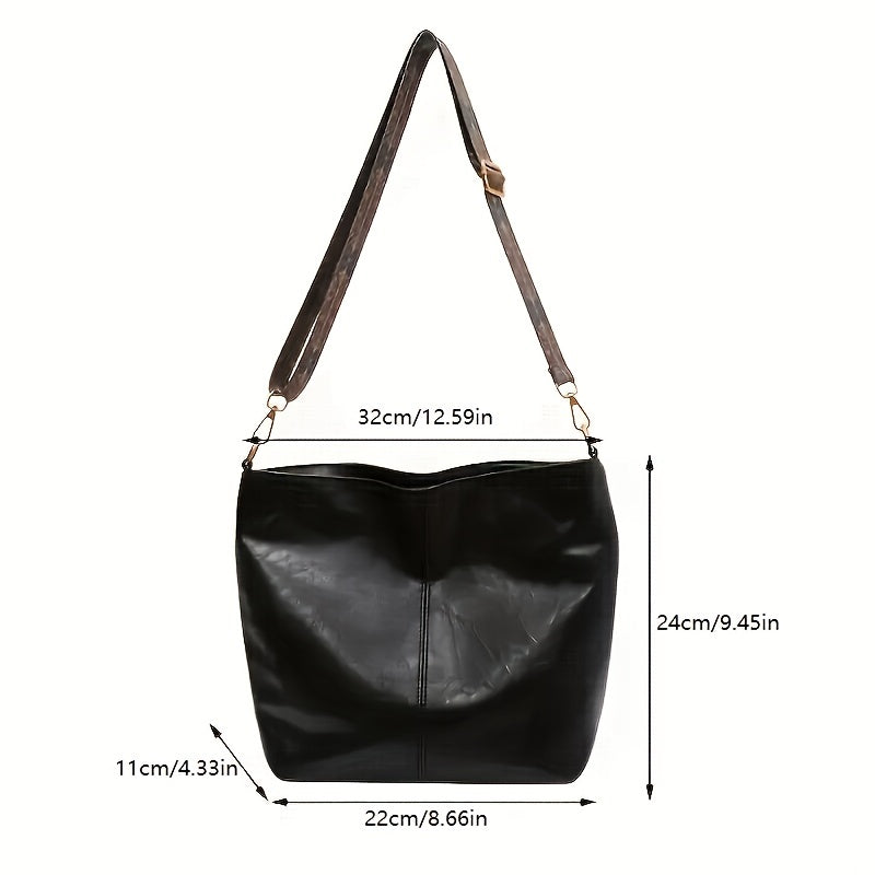 eybag - Wide Geometric Strap Bag,  Large Capacity Crossbody Bag For Girls, Retro Fashion Shoulder Bag