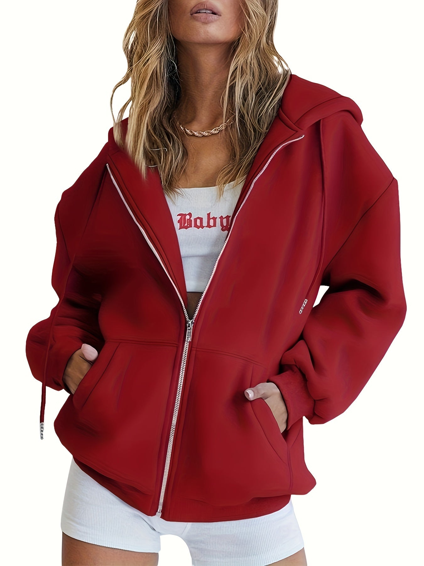 Women's Zip-up Hoodie Long-sleeved Sweatshirt Fall Winter Clothing Sweater Casual Jacket Jacket