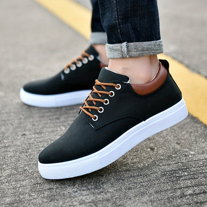 Comfy Classic Canvas Low Top Sneakers - Men's Skateboarding Shoes for Outdoor Street Walking, Workout, and Jogging with Durable Design and Trendy Style