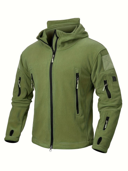 Winter Warmth Master - Premium Tactical Hoodie Fleece Jacket with 7 Zip Pockets, Full-Zip Military Army Outerwear for Outdoor Sports, Skiing, Hunting, Hiking, and Camping - Durable, Water-Resistant, and Breathable Coat for Men