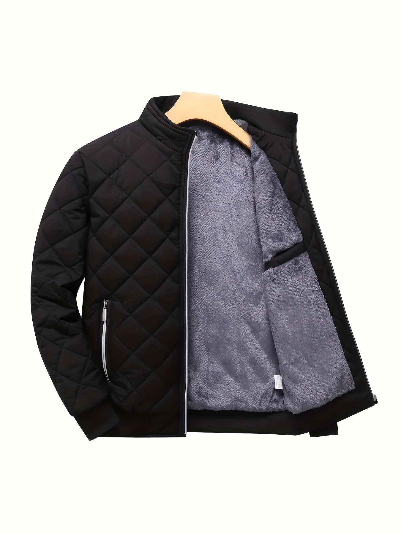 Winter Warmth Masterpiece - Quilted Fleece-Lined Casual Jacket with Zip-Up Closure, Adjustable Hem, and Soft Brushed Lining for Ultimate Cold-Weather Comfort - Fall/Winter Essential Coat for Men