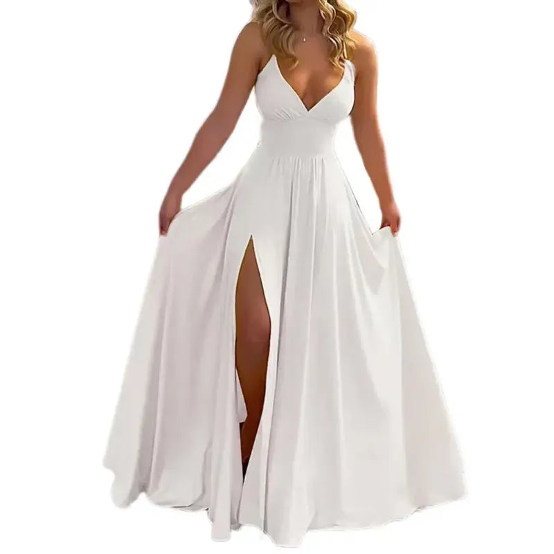 Casual Dresses Vacation Dress Elegant Off Shoulder Ball Gown Evening With V Neck Backless Design Women's Formal Prom Party Maxi