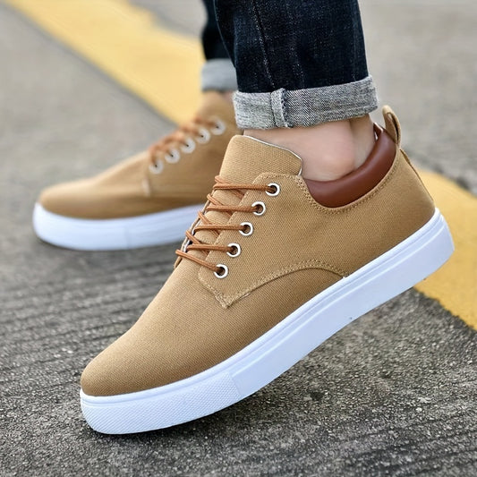 Comfy Classic Canvas Low Top Sneakers - Men's Skateboarding Shoes for Outdoor Street Walking, Workout, and Jogging with Durable Design and Trendy Style