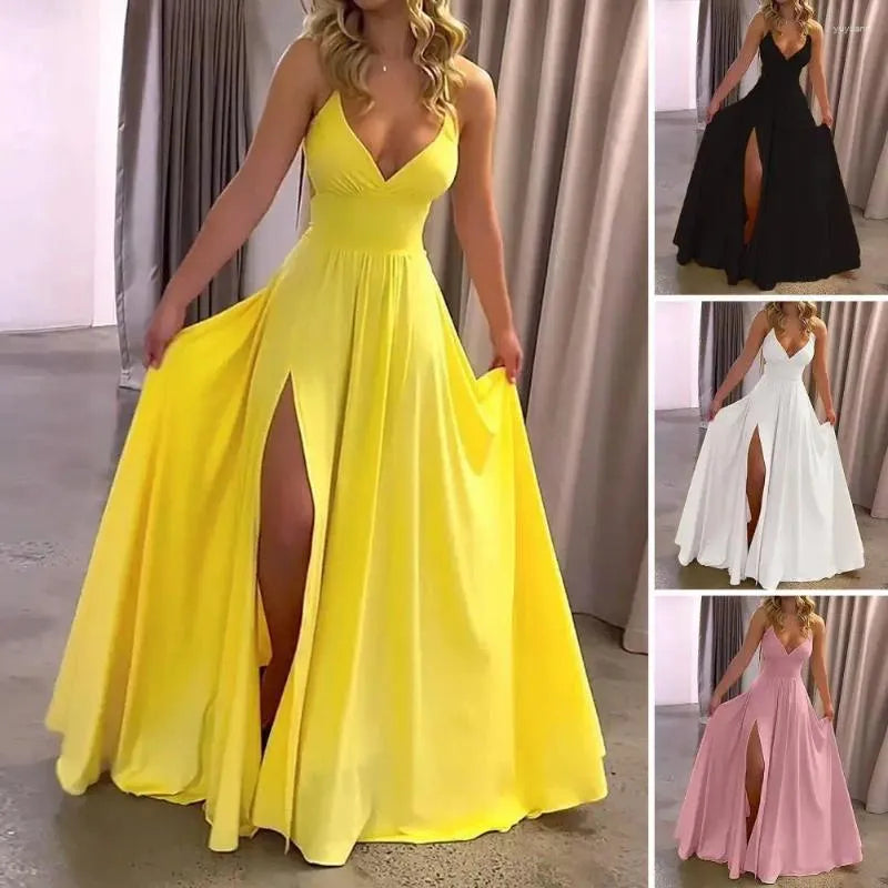 Casual Dresses Vacation Dress Elegant Off Shoulder Ball Gown Evening With V Neck Backless Design Women's Formal Prom Party Maxi