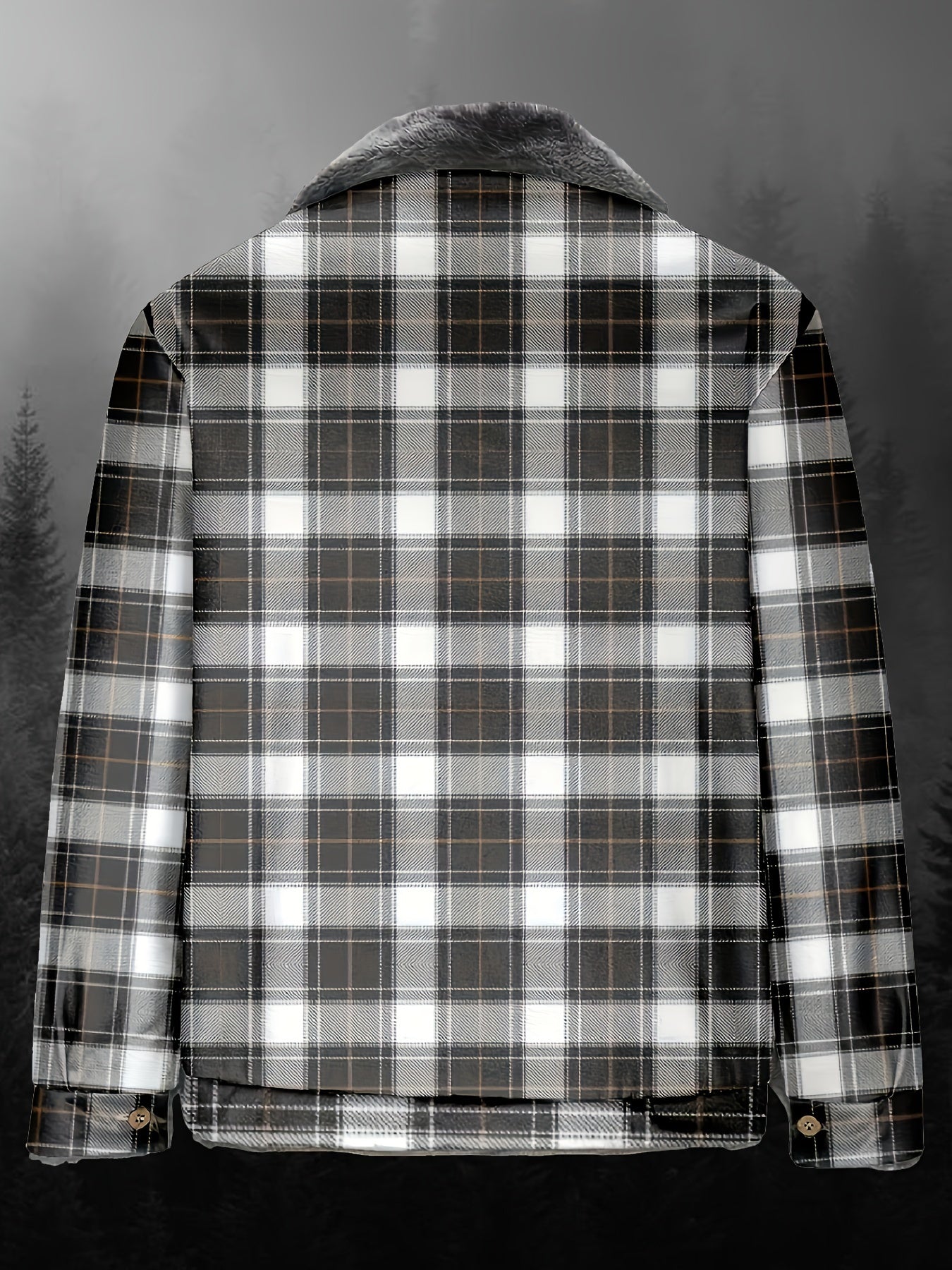 Stylish Plaid Fleece Jacket for Men - Soft, Warm, Versatile, and Leisure Outwear for Casual Daily Life, Outdoor Activities, and Travel - Men's Clothing, Males' Fashion Essential