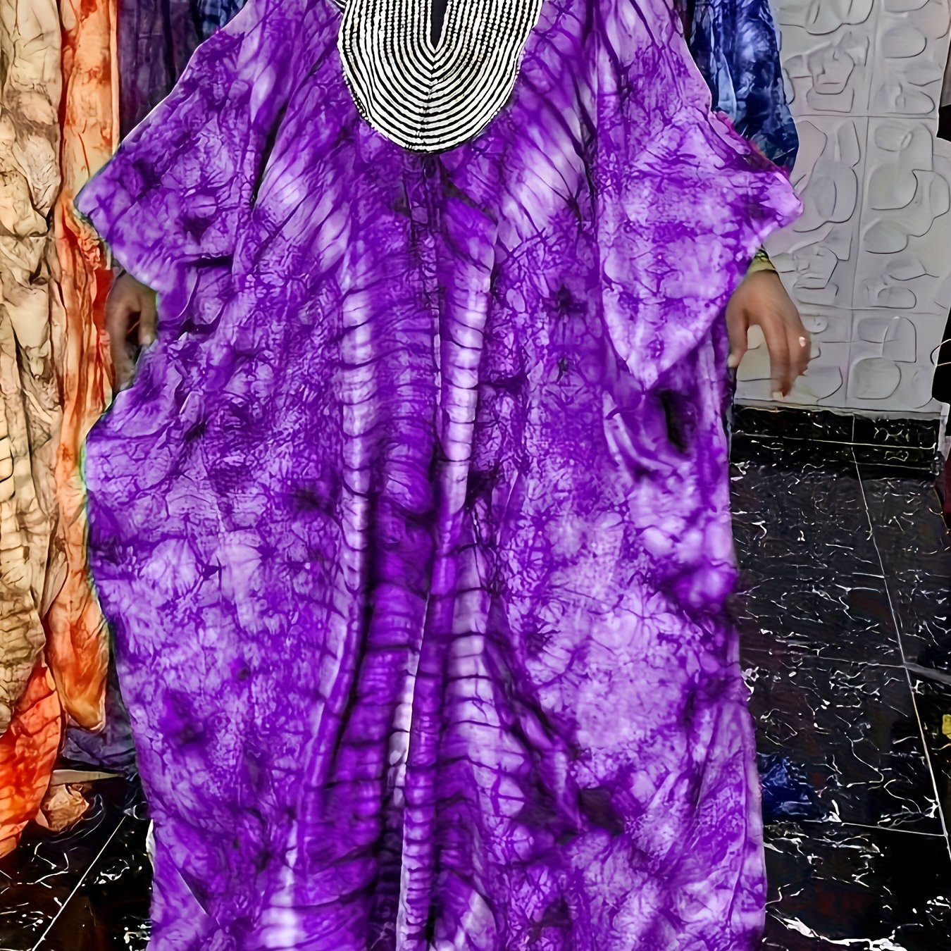 Women's Elegant Sequin-Embellished Kaftan Dress - Modest Maxi Length, All Over Print, Perfect for Ramadan & Special Occasions - Comfortable & Stylish Attire