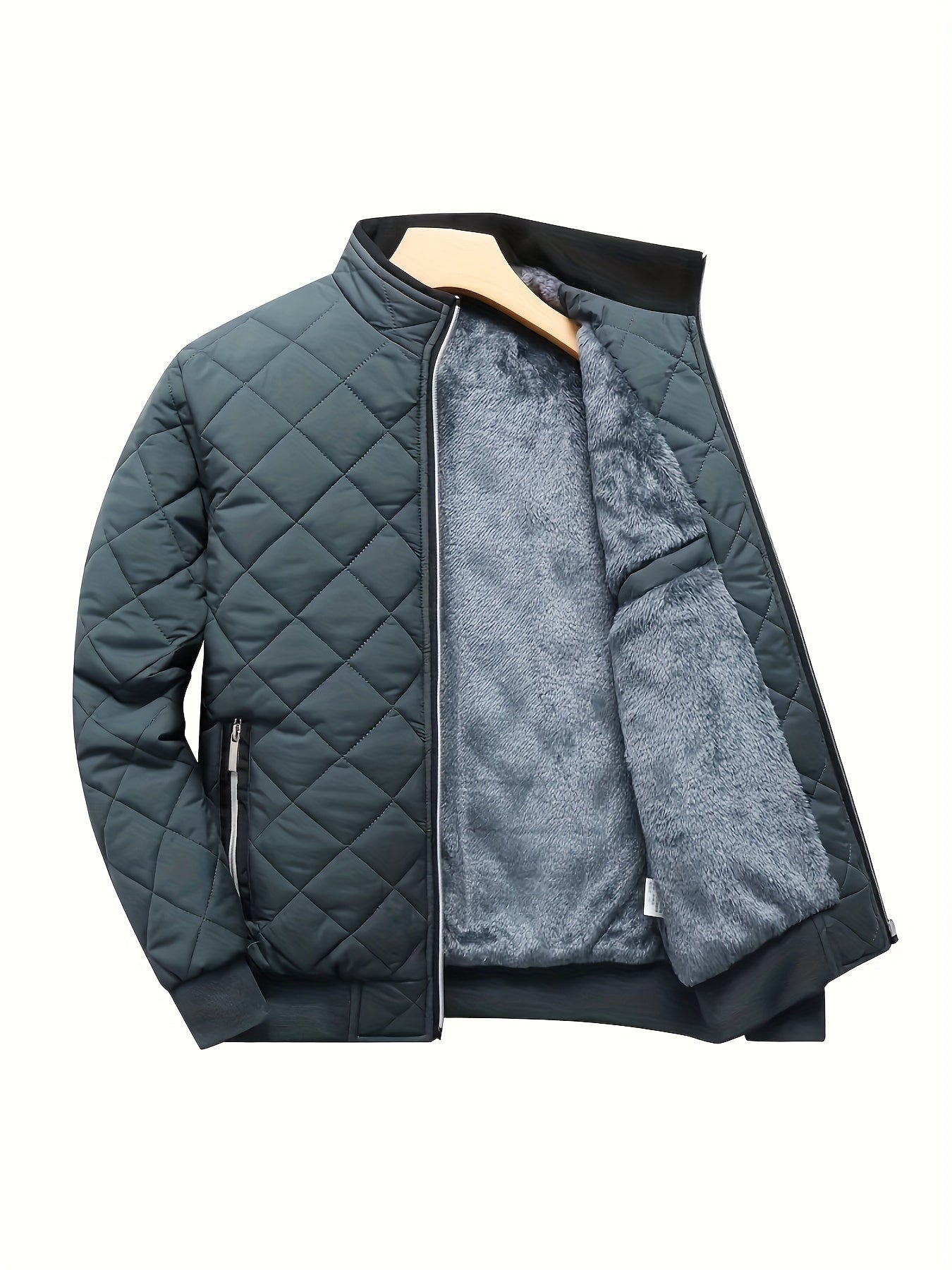 Winter Warmth Masterpiece - Quilted Fleece-Lined Casual Jacket with Zip-Up Closure, Adjustable Hem, and Soft Brushed Lining for Ultimate Cold-Weather Comfort - Fall/Winter Essential Coat for Men