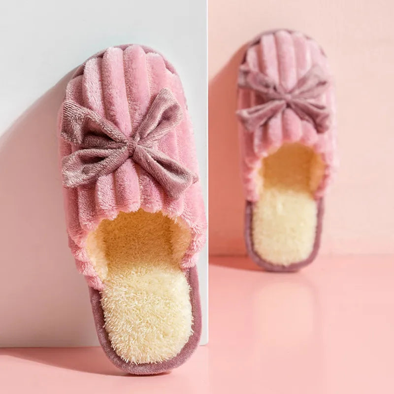 GAI Winter cotton slippers Warm plush slippers women non-slip home comfort pink cartoon slippers size36-41