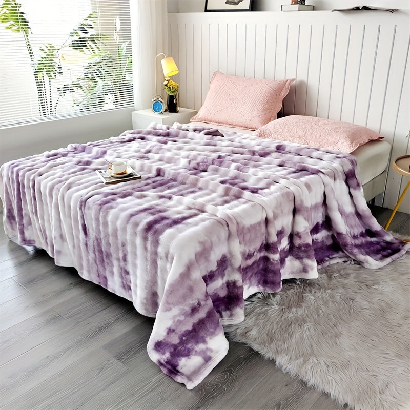 Ultra-Soft Tie-Dye Faux Fur Throw Blanket - Versatile, Machine Washable for Couch, Sofa, Bedroom & Living Room