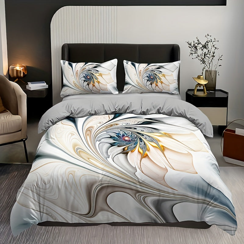 3pcs Duvet Cover Set (1*Duvet Cover + 2*Pillowcase, Without Core), Fashion Luxury Marble Print Bedding Set, Soft Comfortable Duvet Cover, For Bedroom, Guest Room