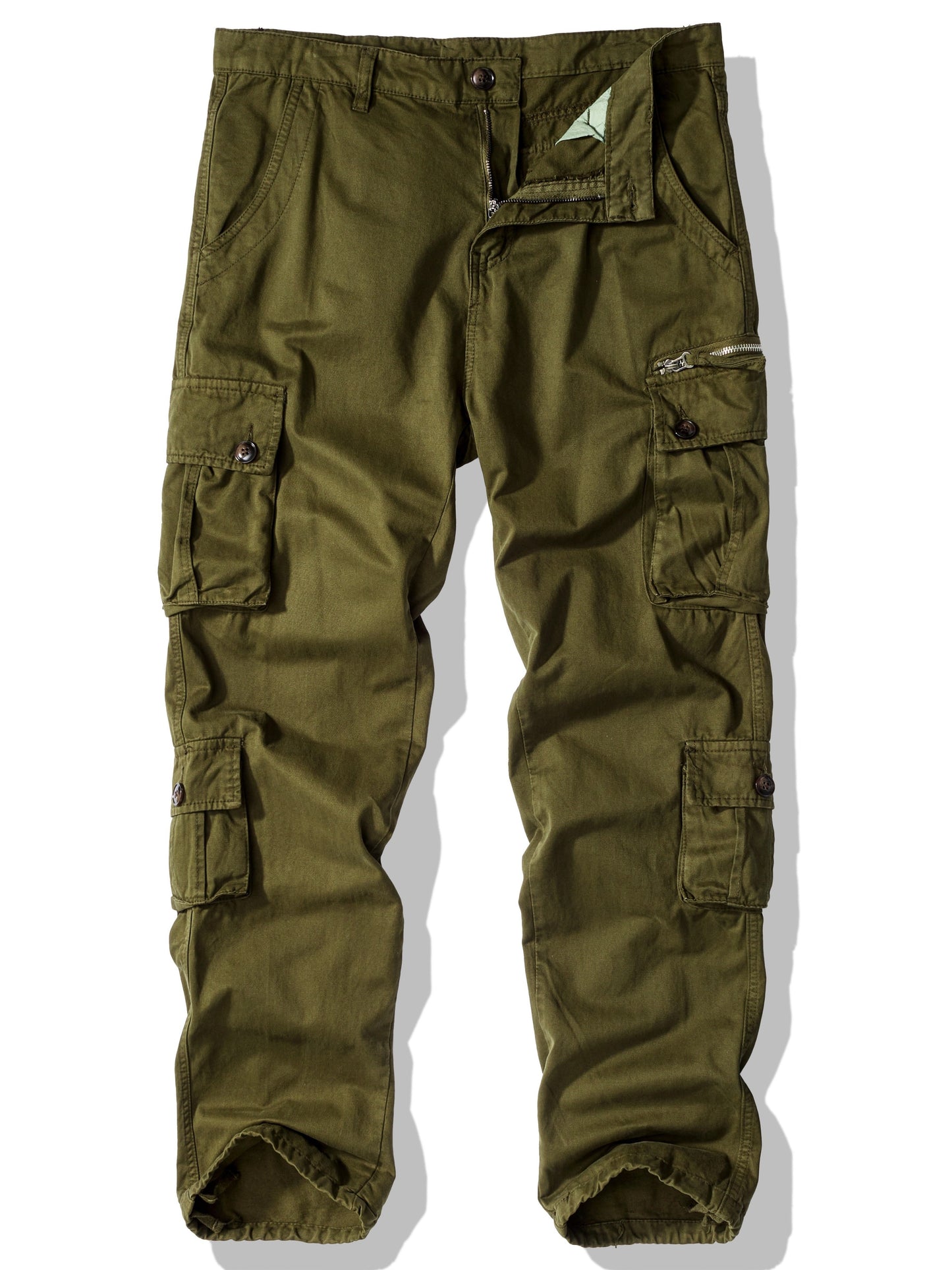 Mens Fashion-Forward Solid Cargo Pants - Durable & Comfortable with Multiple Flap Pockets - Loose Fit for Casual Outdoor, Work & Streetwear - Hip Hop Inspired Style