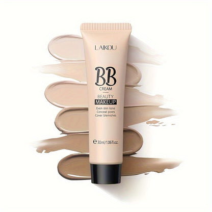 30ml LAIKOU Ultimate Coverage Waterproof BB Cream - Long-Lasting, Oil-Control, Pore-Hiding Foundation Makeup for Flawless, Even-Toned Skin with Natural, Ivory, and Tan Shades