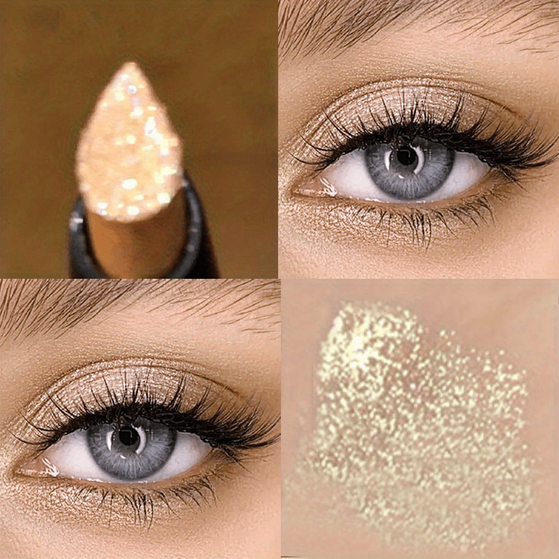 Waterproof Pearly Glitter Eyeshadow Stick, Sparkling Brightening Eyeshadow And Eyeliner, Easy Forming Makeup, Suitable For Beginners Long Lasting Gardient Eye Shadow Pencil For Music Festival