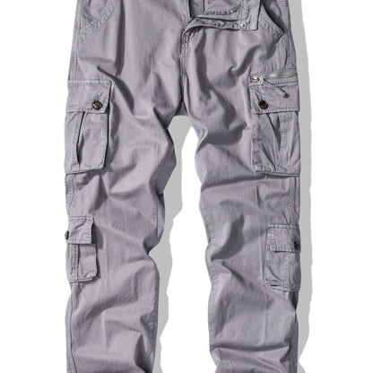 Mens Fashion-Forward Solid Cargo Pants - Durable & Comfortable with Multiple Flap Pockets - Loose Fit for Casual Outdoor, Work & Streetwear - Hip Hop Inspired Style