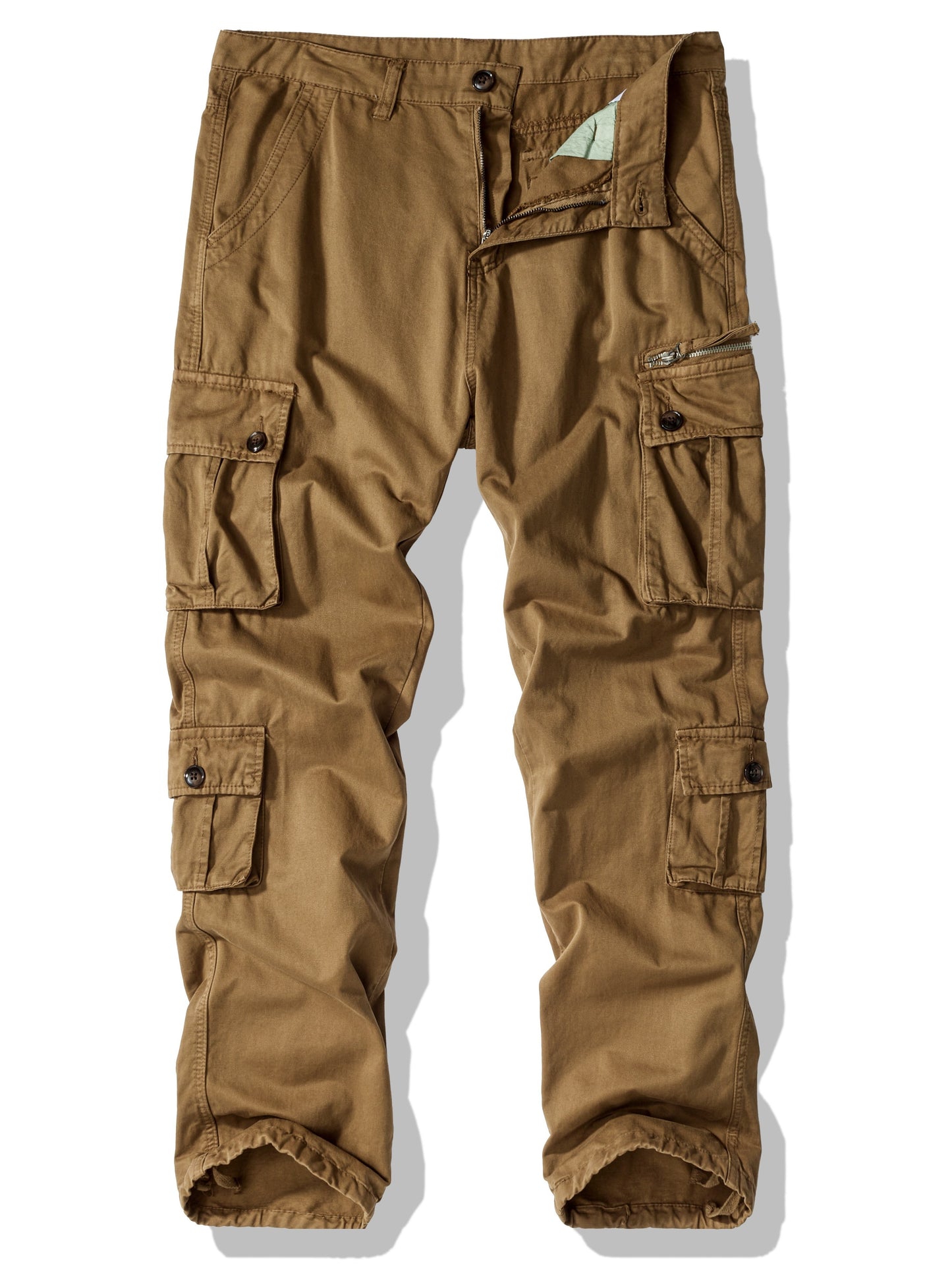 Mens Fashion-Forward Solid Cargo Pants - Durable & Comfortable with Multiple Flap Pockets - Loose Fit for Casual Outdoor, Work & Streetwear - Hip Hop Inspired Style