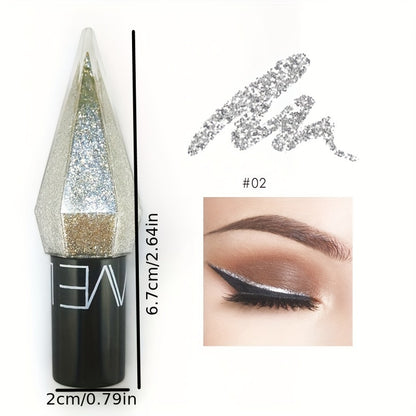 Vibrant Silvery Rose Golden Glitter Sequins Eyeliner Pen - Waterproof, Long-Lasting, Easy-to-Apply Eye Makeup Stick with Shiny Finish - Perfect for Everyday Use, Party, or Special Occasions