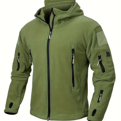 Winter Warmth Master - Premium Tactical Hoodie Fleece Jacket with 7 Zip Pockets, Full-Zip Military Army Outerwear for Outdoor Sports, Skiing, Hunting, Hiking, and Camping - Durable, Water-Resistant, and Breathable Coat for Men