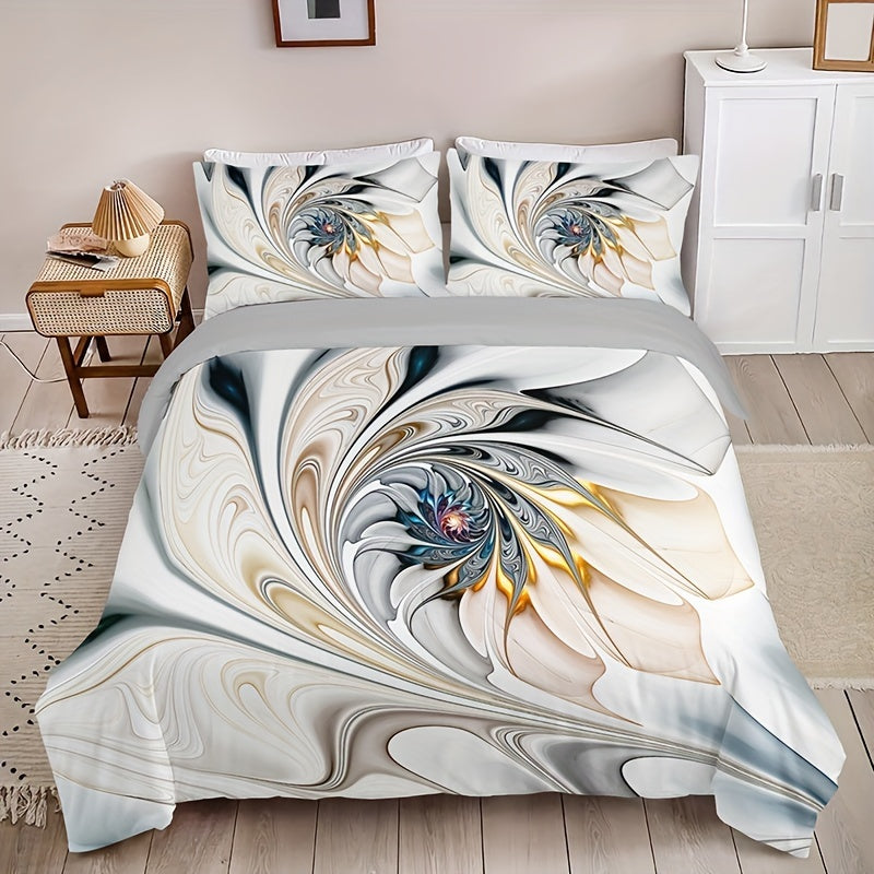 3pcs Duvet Cover Set (1*Duvet Cover + 2*Pillowcase, Without Core), Fashion Luxury Marble Print Bedding Set, Soft Comfortable Duvet Cover, For Bedroom, Guest Room