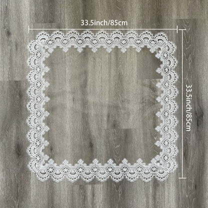 1pc Square Crystal Clear PVC Tablecloth - Waterproof, Oil-Proof, Non-Slip - Stain-Resistant with Timeless Lace Design - Perfect for Dining, Kitchen & Party Decor