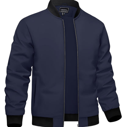 Winter Explorer Jacket - Windproof, Water-Resistant, and Ultra-Comfortable with Multi-Pocket Design, Ribbed Cuffs, and Hem, Full-Zipper Placket, and Skin-Friendly Polyester Fabric - Classic Style, Lightweight, and Fashionable Baseball Jacket for Men