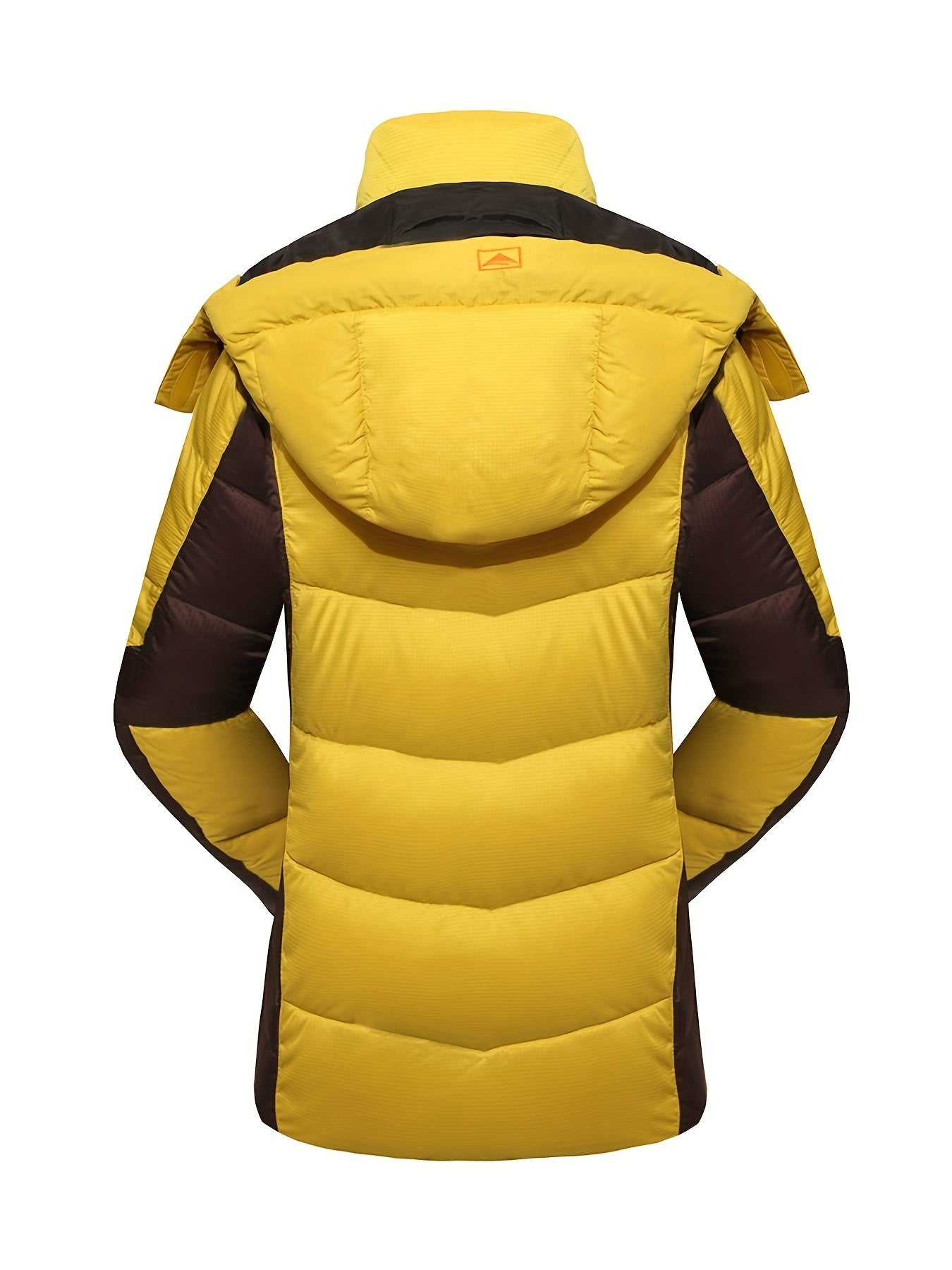 Women's Color Block Winter Thermal Down Jacket, Windproof & Waterproof Liner Comfortable Hooded Jacket