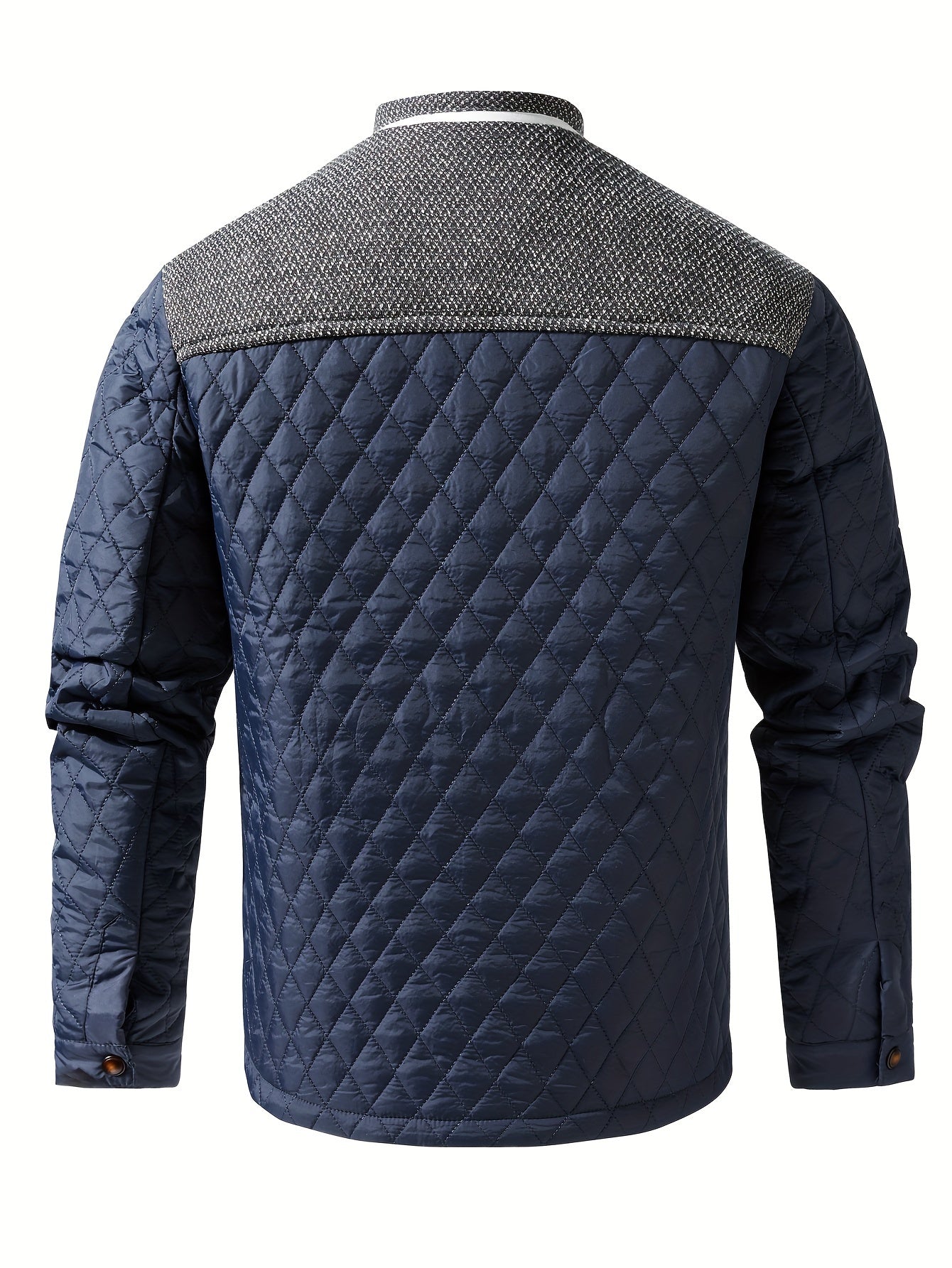 WarmthMax Quilted Jacket for Men - Ultra-Cozy Stand Collar, Insulated, Water-Resistant, and Lightweight for Fall and Winter Outdoor Activities - Perfect for Casual Daily Wear