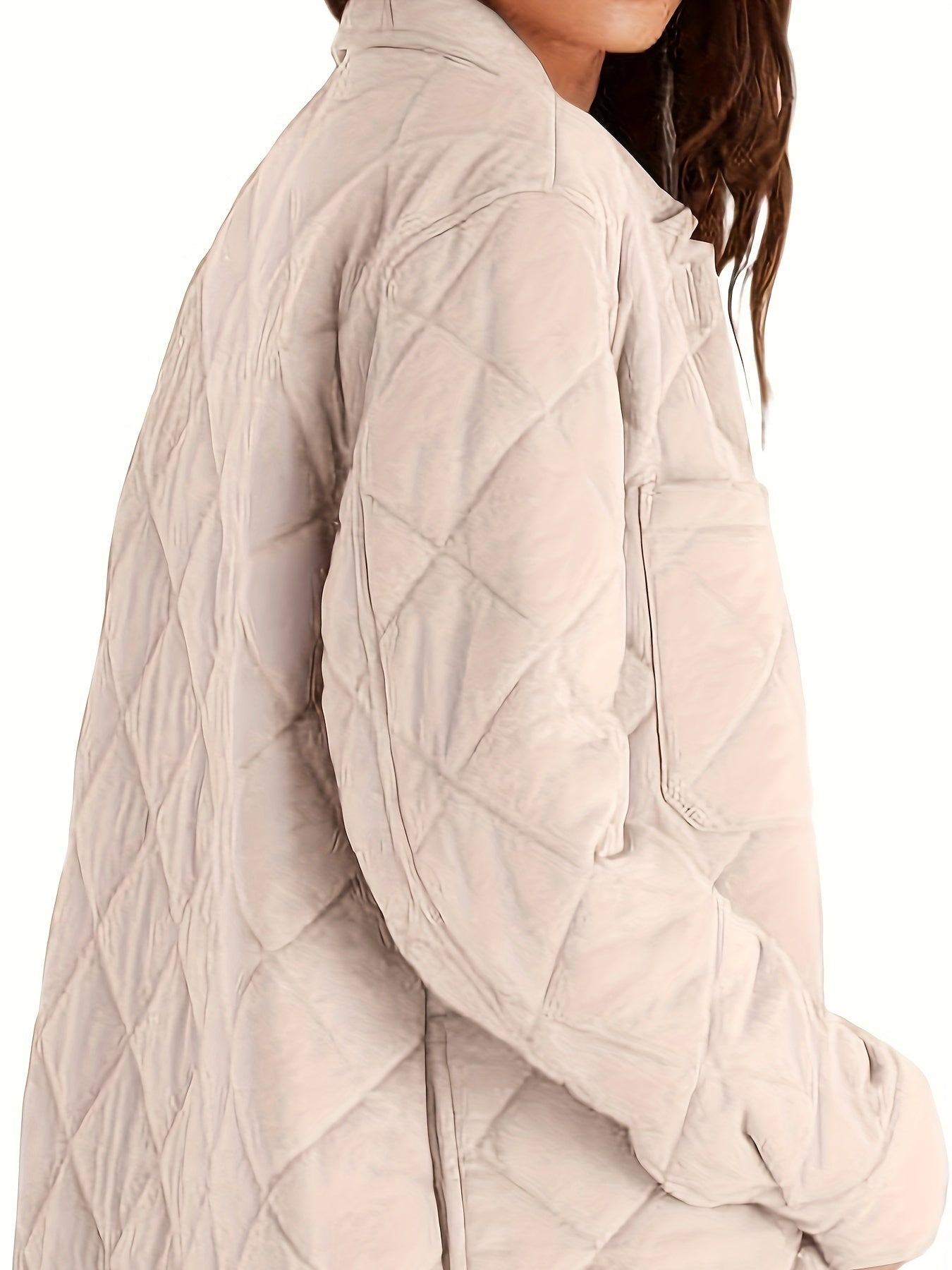 Womens Casual Lapel Collared Lightweight Quilted Jackets Fall Winter Warm Loose Puffer Outerwear