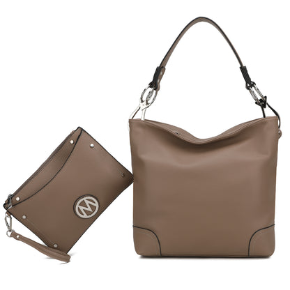 MKF Collection Viviana Hobo Bag and Wristlet Set by Mia K.