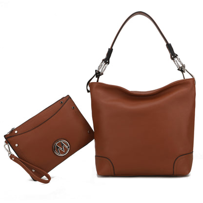 MKF Collection Viviana Hobo Bag and Wristlet Set by Mia K.