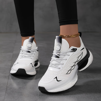 Lightweight Mesh Low Top Round Toe Sports Shoes - Breathable, Comfortable, and Casual Lace Up Sneakers for Outdoor Activities - Spring All-Season Wear