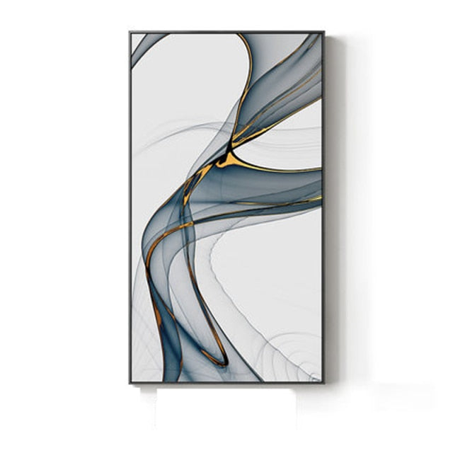 Luxury abstract ribbon canvas painting posters and prints nordic wall art pictures for living room bedroom modern home decor