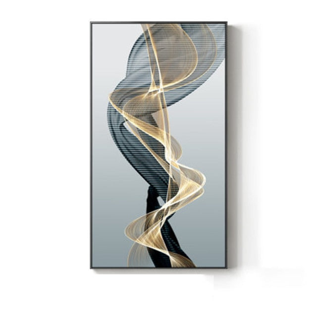 Luxury abstract ribbon canvas painting posters and prints nordic wall art pictures for living room bedroom modern home decor