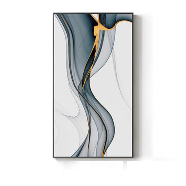 Luxury abstract ribbon canvas painting posters and prints nordic wall art pictures for living room bedroom modern home decor