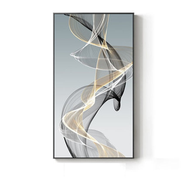 Luxury abstract ribbon canvas painting posters and prints nordic wall art pictures for living room bedroom modern home decor