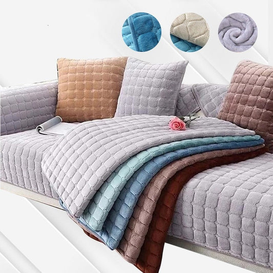 Cozy apartment aesthetic Solid Color Non-slip Sofa Cover Thicken Soft Plush Sofa Cushion Towel for Living Room Furniture Decor Slipcovers Couch Covers